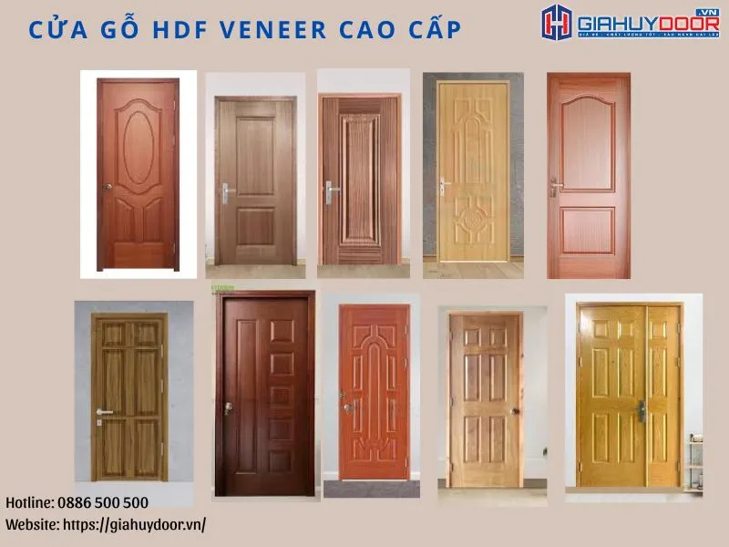 Cửa gỗ công nghiệp HDF Veneer cao cấp Cửa gỗ công nghiệp HDF Veneer cao cấp