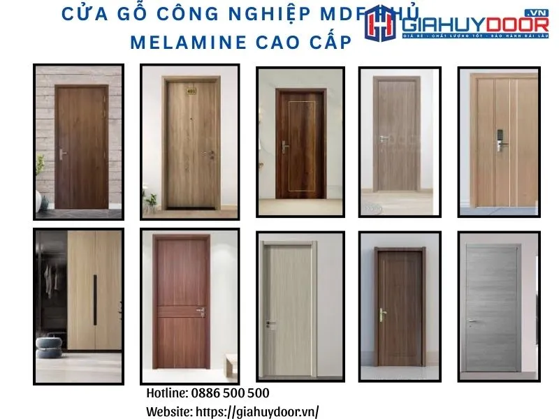 Cửa gỗ công nghiệp MDF phủ Melamine cao cấp Cửa gỗ công nghiệp MDF phủ Melamine cao cấp