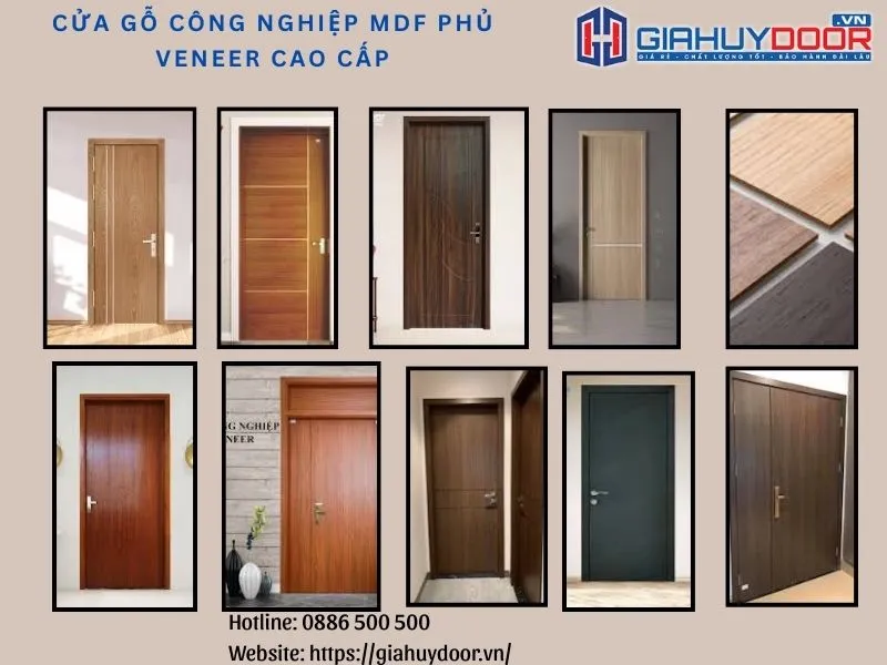 Cửa gỗ công nghiệp MDF phủ Veneer cao cấp Cửa gỗ công nghiệp MDF phủ Veneer cao cấp