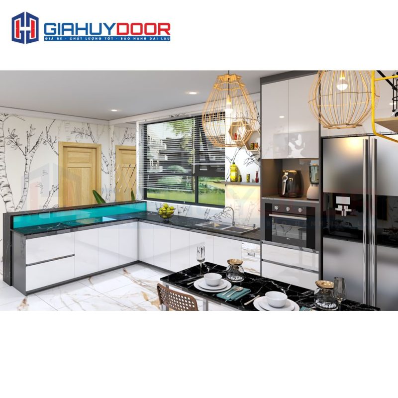 Nội thất nhà bếp chữ L hiện đại