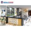Nội thất nhà bếp chữ L tủ lạnh
