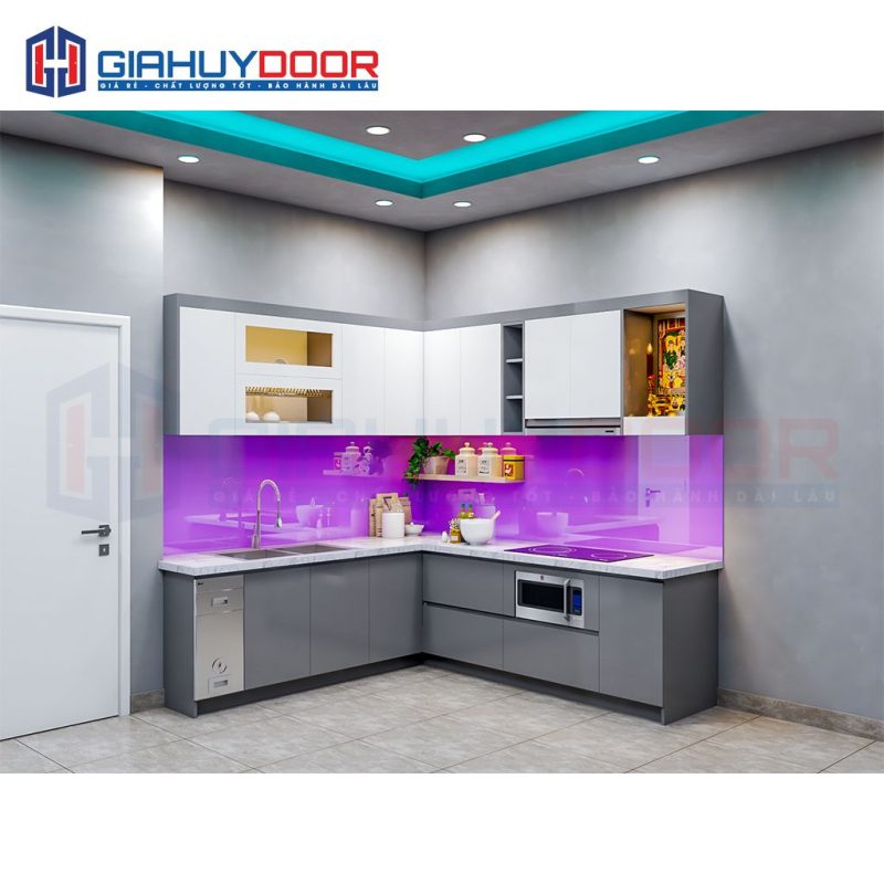 Nội thất nhà bếp đôi chữ L nhựa Đài Loan