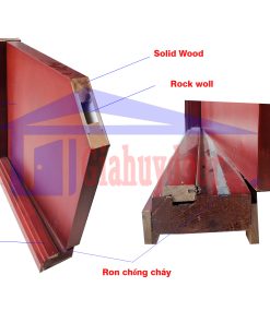 Mặt cắt góc cấu tạo cửa gỗ chống cháy