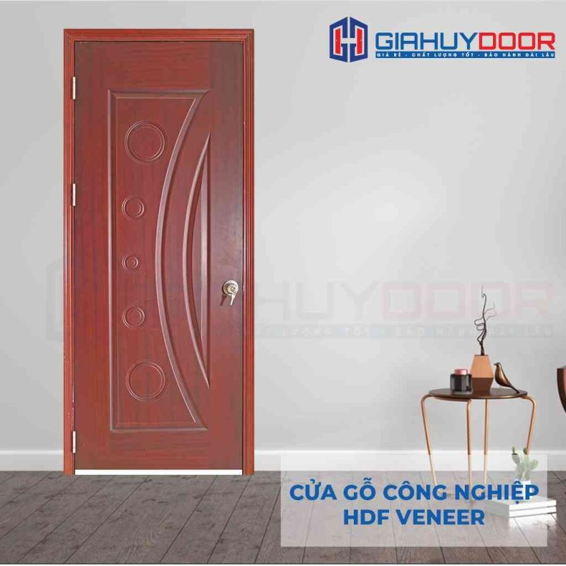 Cửa gỗ công nghiệp HDF Veneer 1K-xoan dap