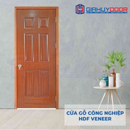 Cửa gỗ công nghiệp HDF Veneer 6A-xoan dao