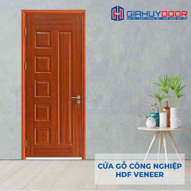 Cửa gỗ công nghiệp HDF Veneer 6B xoan dao