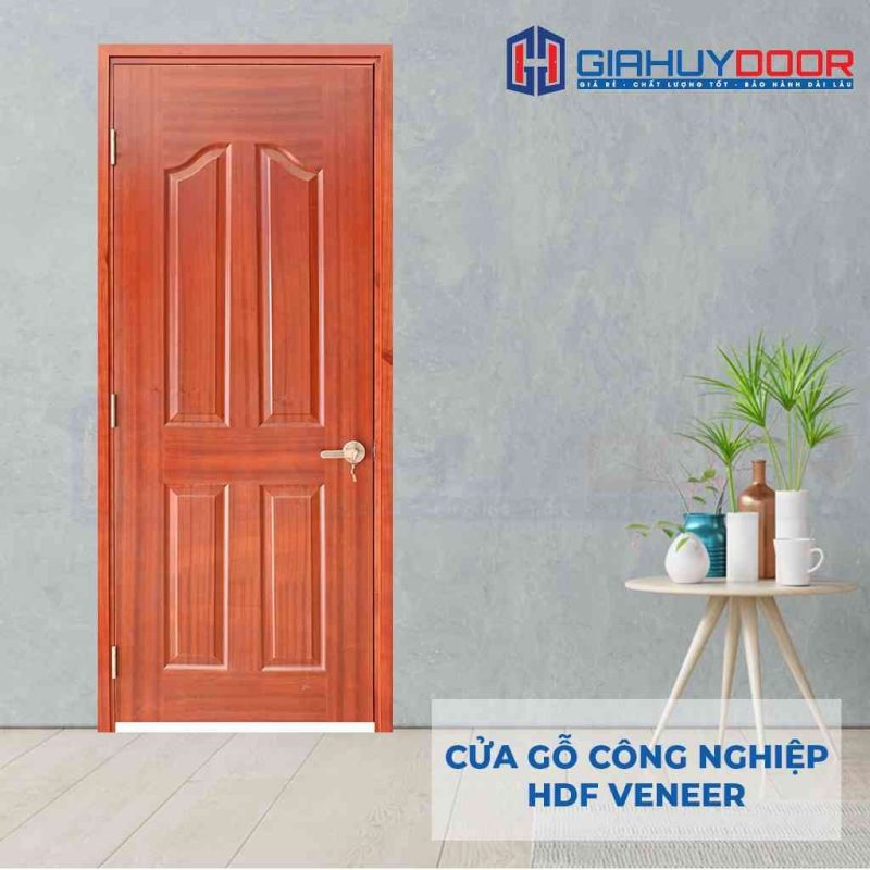 Cửa gỗ công nghiệp HDF Veneer 4A-xoan dao