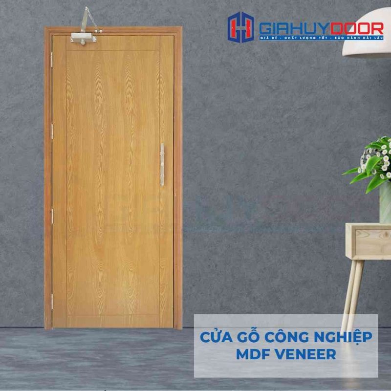 Cửa gỗ công nghiệp MDF Veneer P1 soi