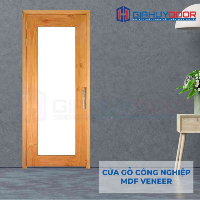 Cửa gỗ công nghiệp MDF Veneer o kinh