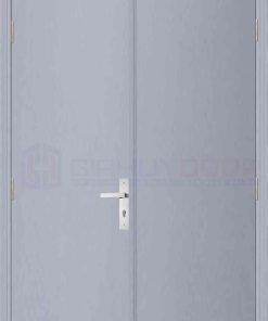 Cửa gỗ chống cháy GCC 2P son xam trang