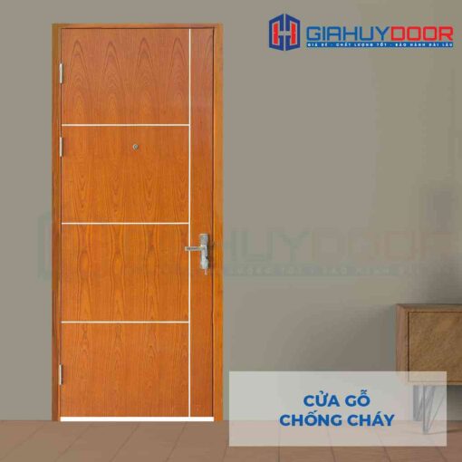 Cửa gỗ chống cháy GCC MDF Veneer P1R5 xoan dao