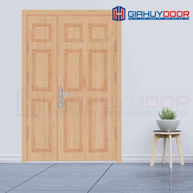 Cửa gỗ công nghiệp HDF Veneer 2 canh 9A Oak (2)