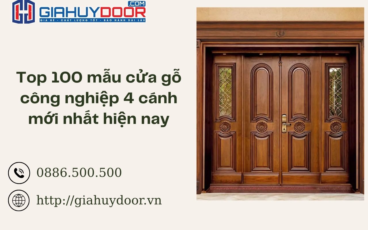 Top 100 mẫu cửa gỗ công nghiệp 4 cánh mới nhất hiện nay