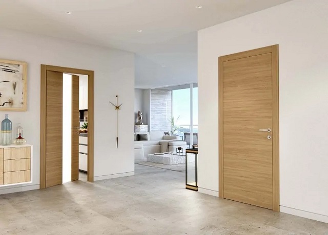 Cửa gỗ công nghiệp giúp cho không gian trở nên sang trọng, hiện đại