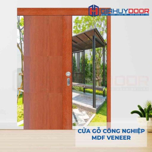 Cửa gỗ công nghiệp MDF Veneer Cua lua truot MDF P1-4