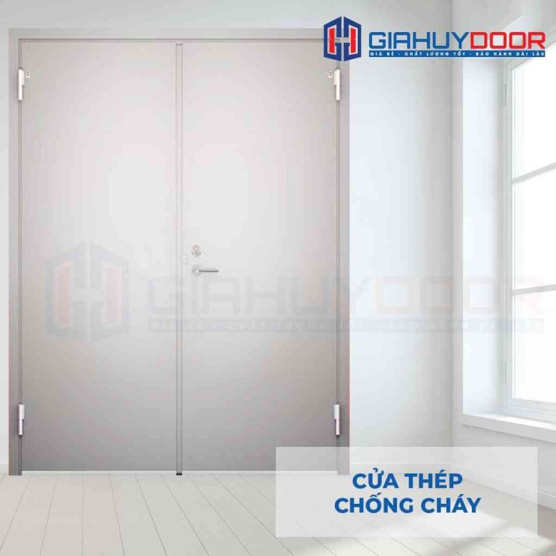 Cửa thép chống cháy 2P tay nam cua