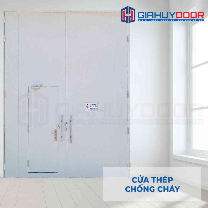Cửa thép chống cháy 3P canh nho lon cho nha xuong