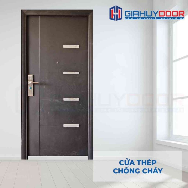 Cửa thép chống cháy P1 den