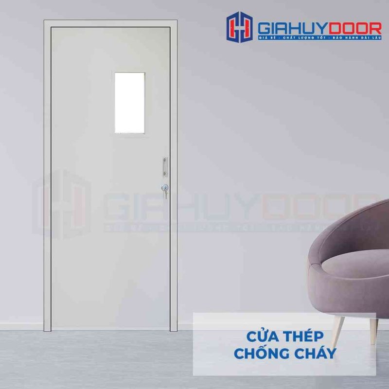 Cửa thép chống cháy P1G1 có lưới thép