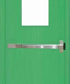 Cửa thép chống cháy P1G1 xanh có thanh thoát hiểm