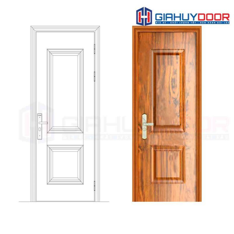 Cửa thép vân gỗ GHDGS1H12-mau-vang