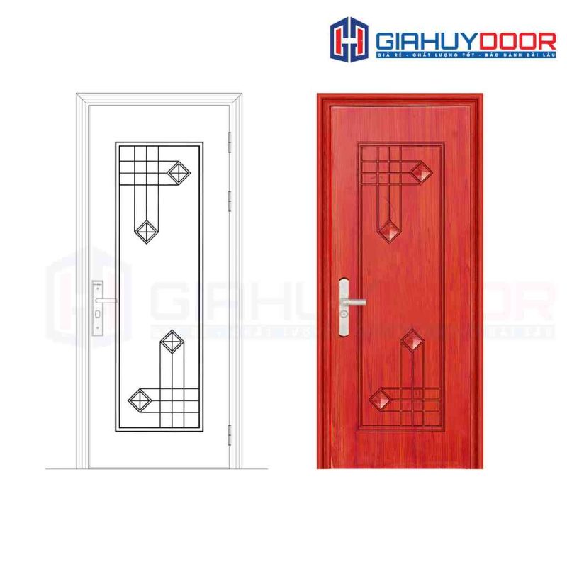 Cửa thép vân gỗ GHDGS1H16