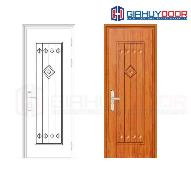 Cửa thép vân gỗ GHDGS1H18-mau-vang
