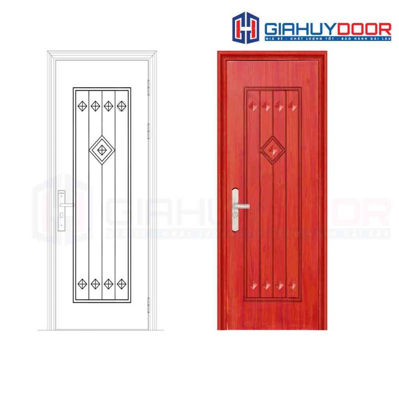 Cửa thép vân gỗ GHDGS1H18