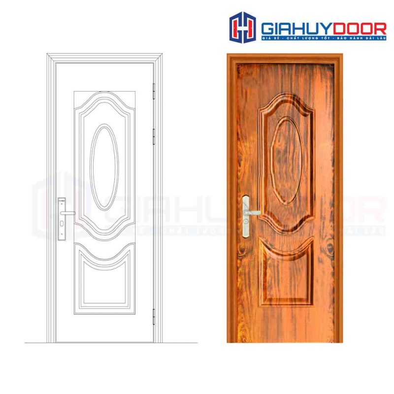 Cửa thép vân gỗ GHDGS1H5-mau-vang