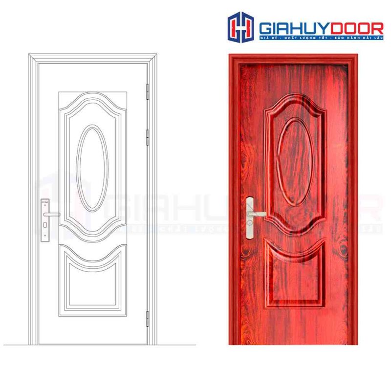 Cửa thép vân gỗ GHDGS1H5
