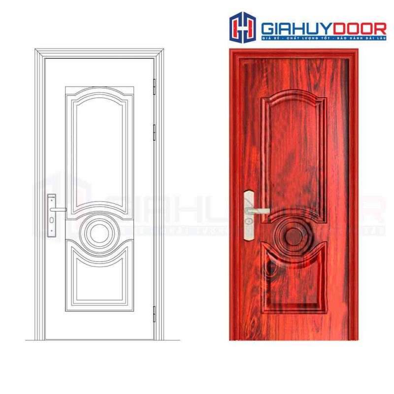 Cửa thép vân gỗ GHDGS1H6