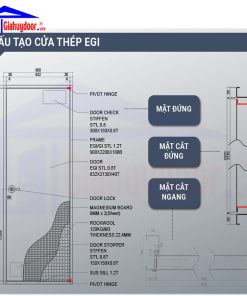 Hình cấu tạo cửa thép Hàn Quốc EGI