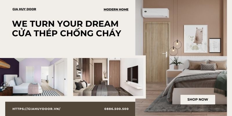 Mẫu cửa thép chống cháy màu vân gỗ được sản xuất bởi Gia Huy Door