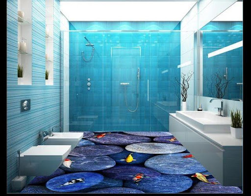 Nhà vệ sinh phong cách 3D ấn tượng, độc đáo