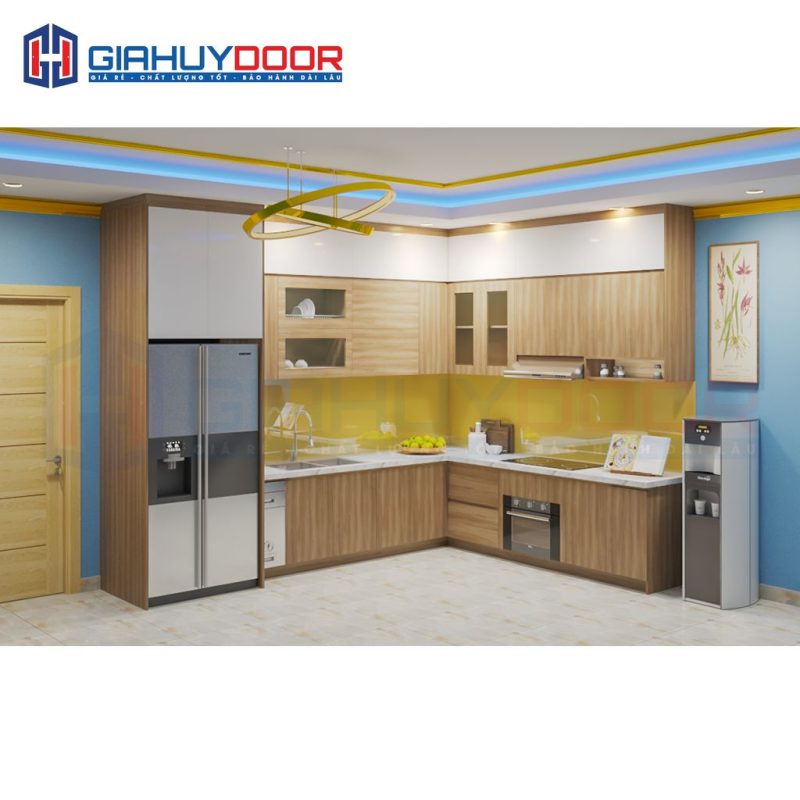Nội thất nhà bếp chữ L kịch trần