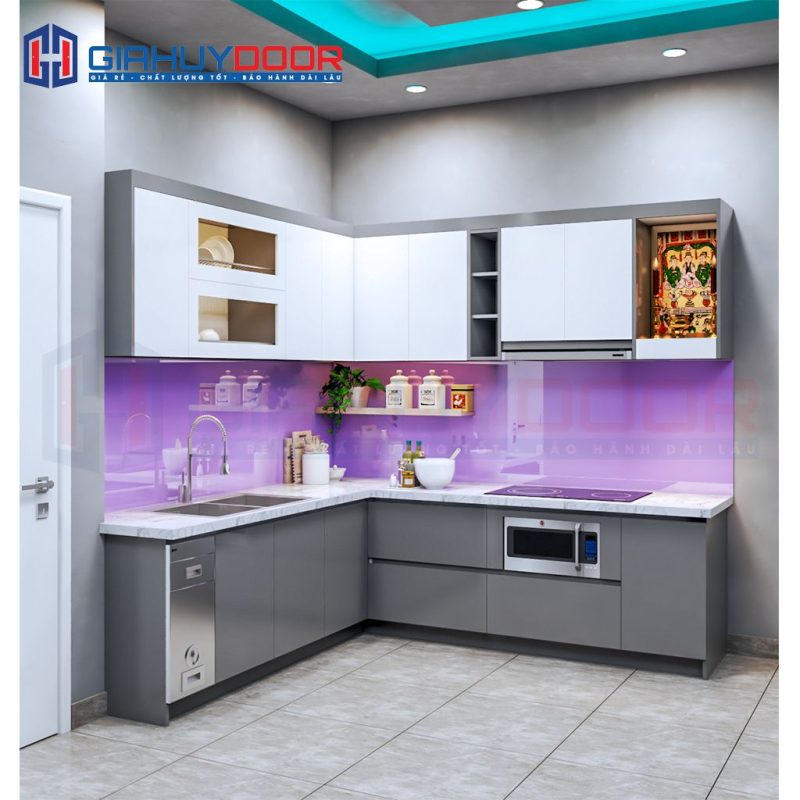 Nội thất nhà bếp chữ L trên dưới