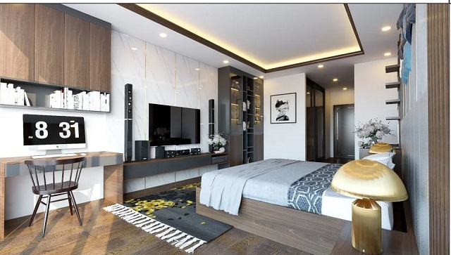 Phòng ngủ diện tích lớn thoải mái hơn trong việc lựa chọn đồ dùng nội thất