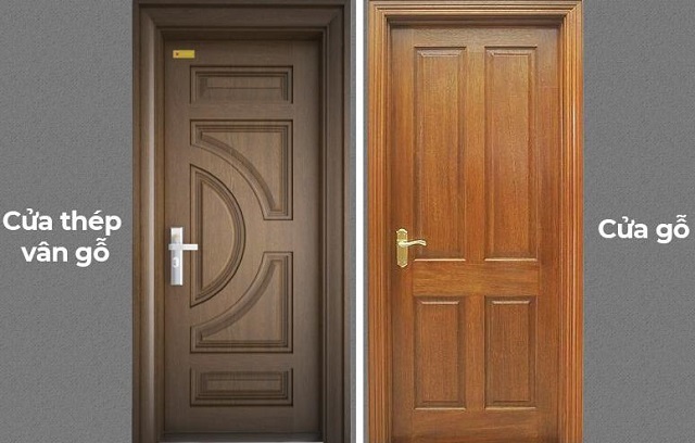So sánh cửa thép vân gỗ và cửa gỗ