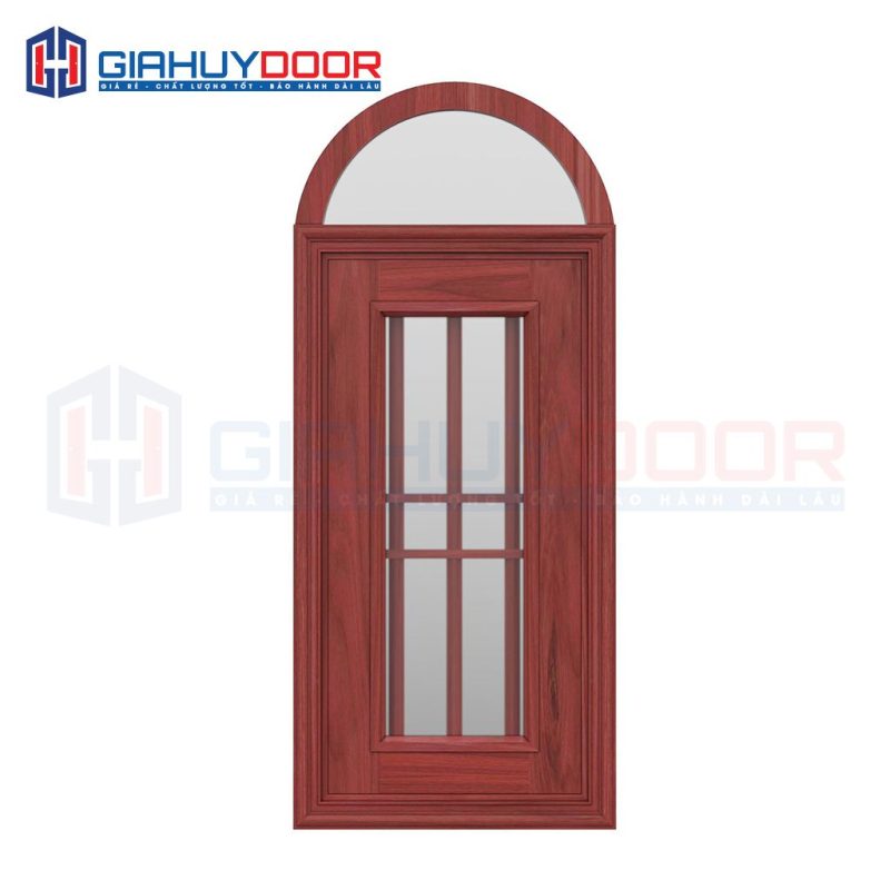 Cửa thép vân gỗ dạng vòm TVGVom-SGD-3