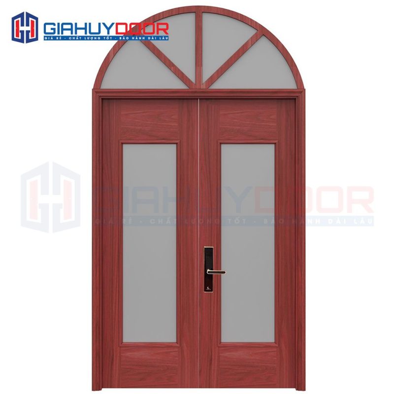 Cửa thép vân gỗ dạng vòm TVGVom-SGD-7