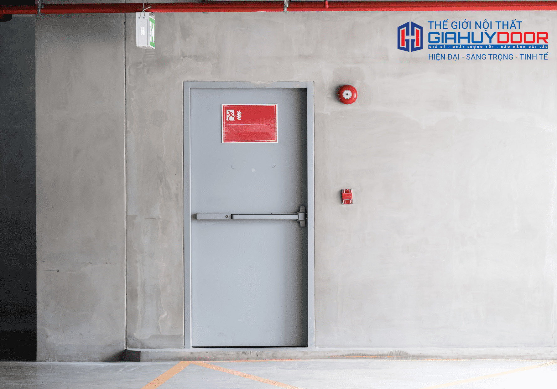 Cửa thép chống cháy P1G1 xám thanh thoát hiểm