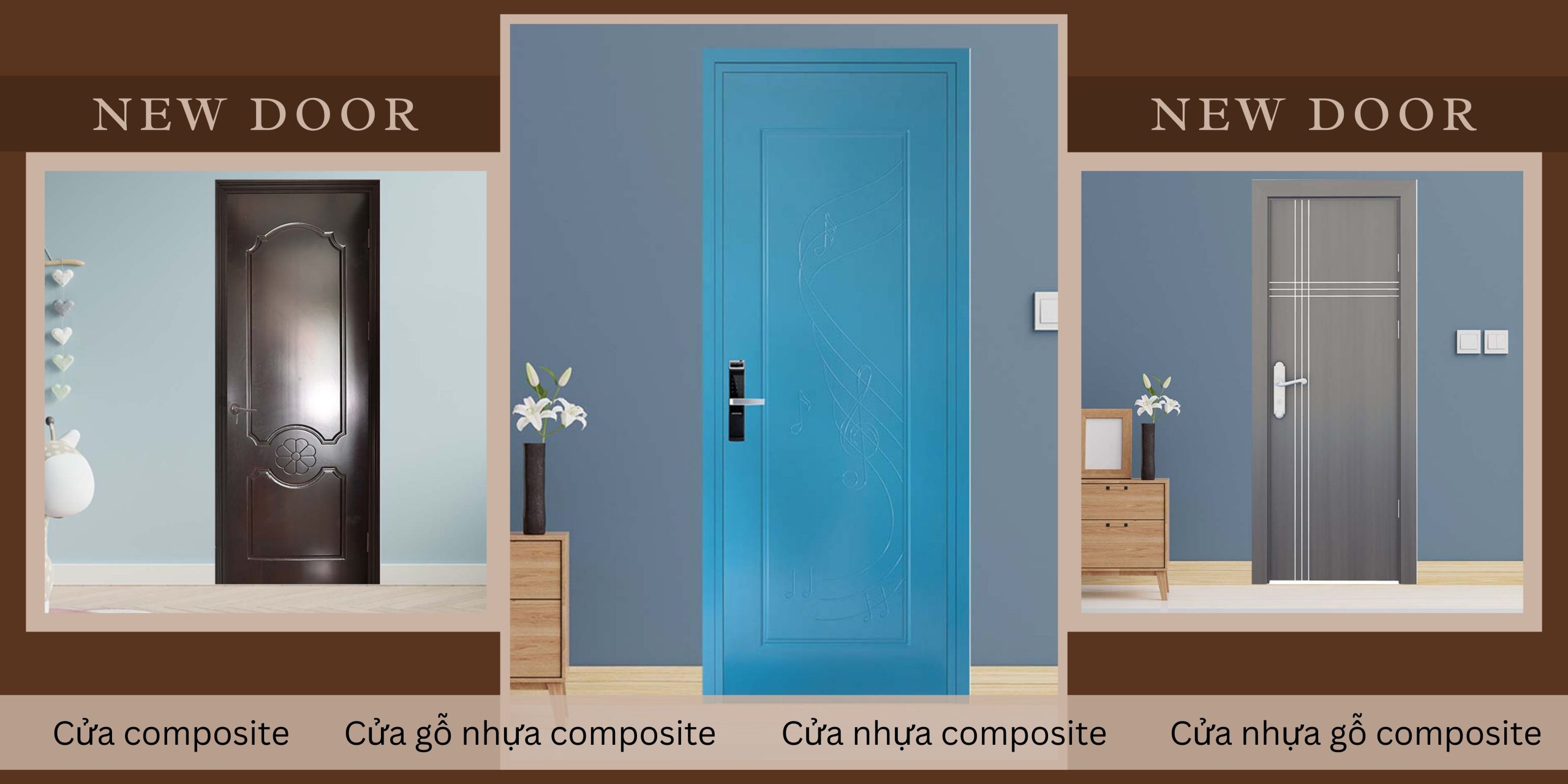 Gợi ý mẫu cửa composite Bến Tre cho phong cách hiện đại