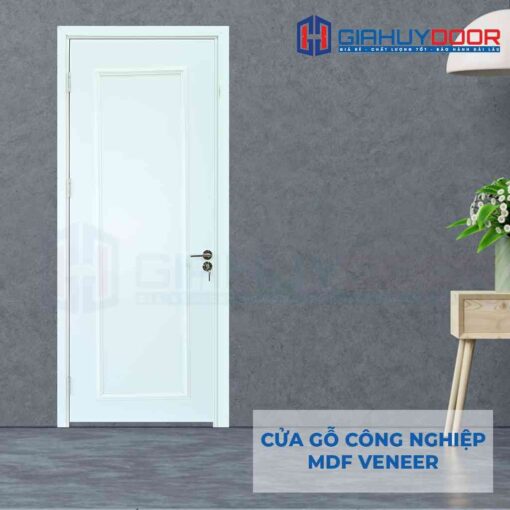 Cửa gỗ công nghiệp MDF Veneer 1PN có dạng tấm phẳng nên được sử dụng là cửa văn phòng, cửa phòng ngủ cho các công trình chung cư cao cấp, biệt thự, cao ốc văn phòng