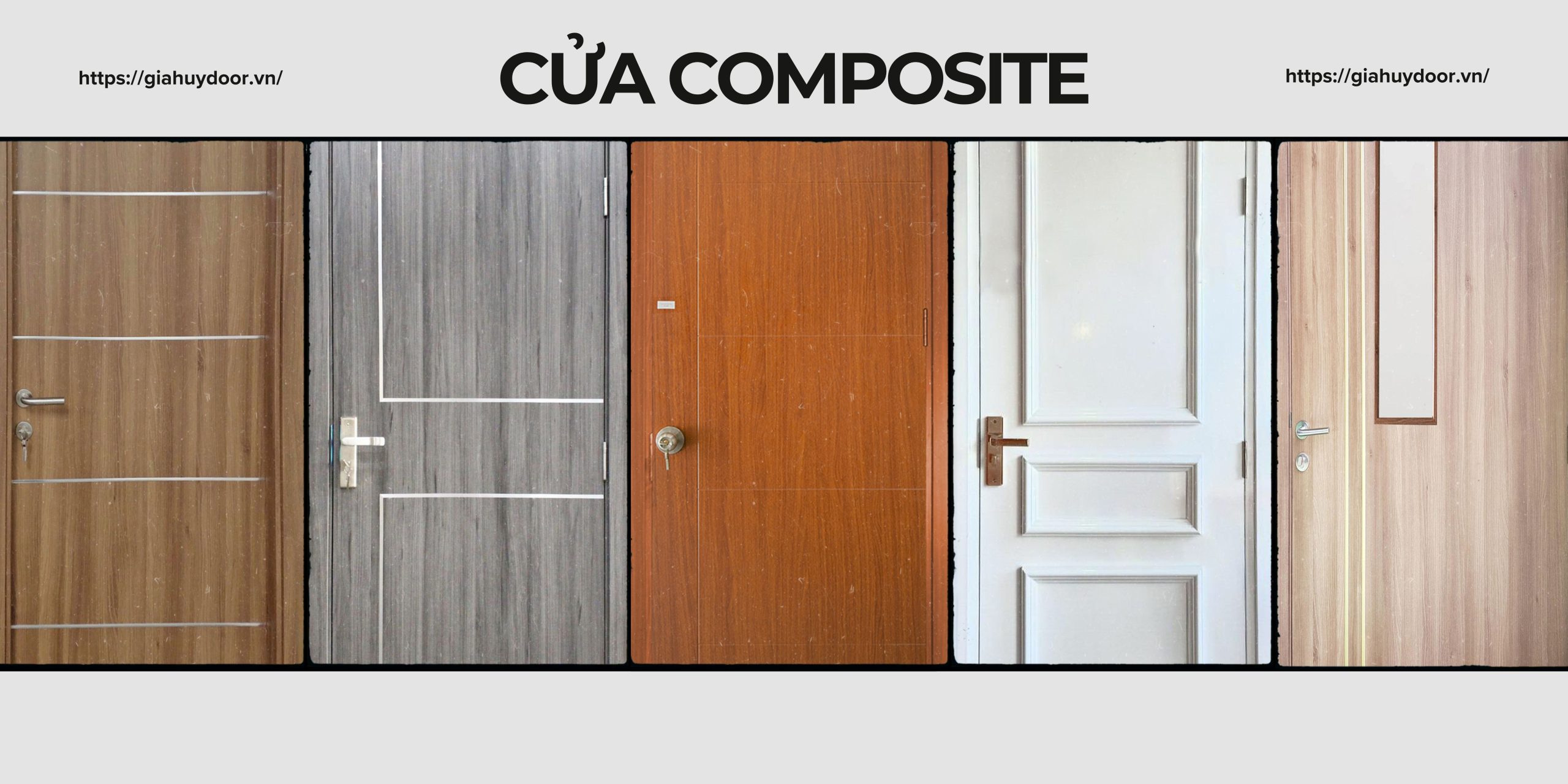 Mẫu cửa gỗ nhựa composite được sản xuất và gia công bởi Gia Huy Door