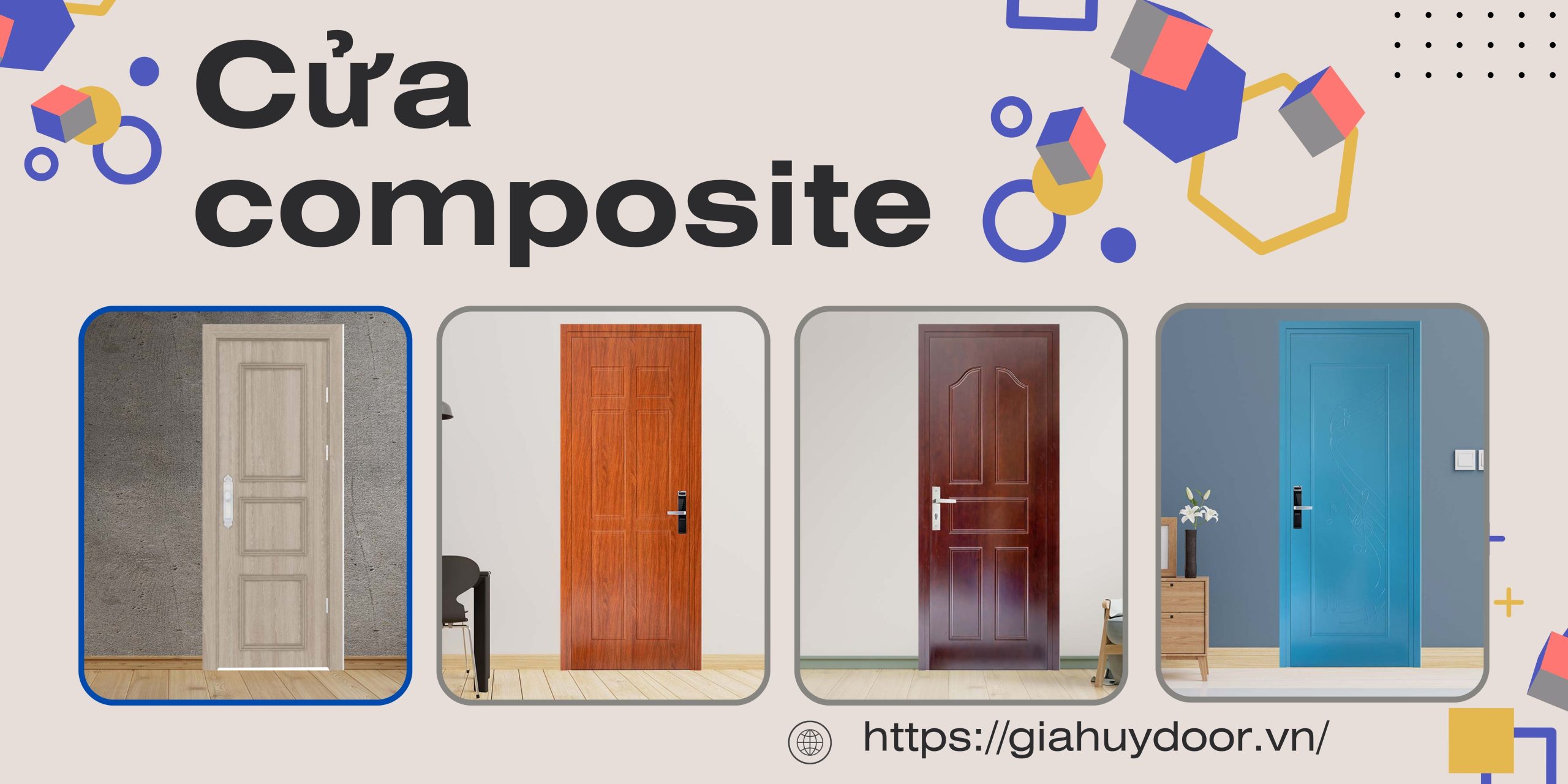 Mẫu cửa gỗ nhựa composite được sản xuất và phân phối bởi Gia Huy Door