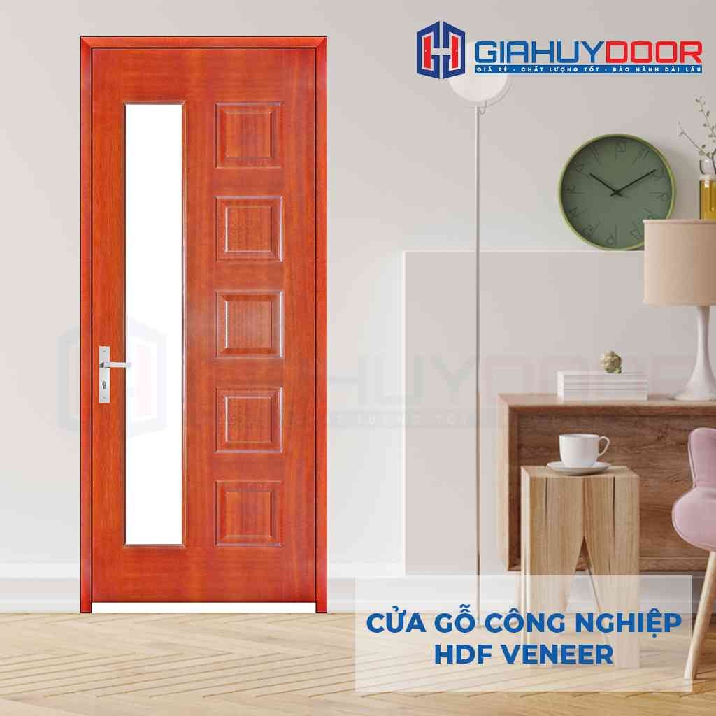 Mẫu cửa gỗ công nghiệp HDF Veneer dành cho phòng ngủ với được sản xuất theo công nghệ hiện đại, kết cấu đặc biệt, vật liệu không co ngót và cong vênh