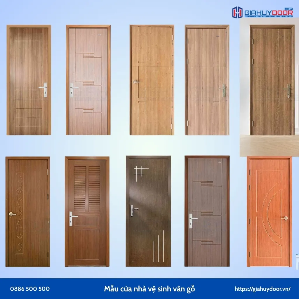 Mẫu cửa nhà vệ sinh vân gỗ Mẫu cửa nhà vệ sinh vân gỗ