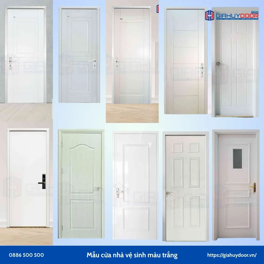 Mẫu cửa nhà vệ sinh màu trắng Mẫu cửa nhà vệ sinh màu trắng