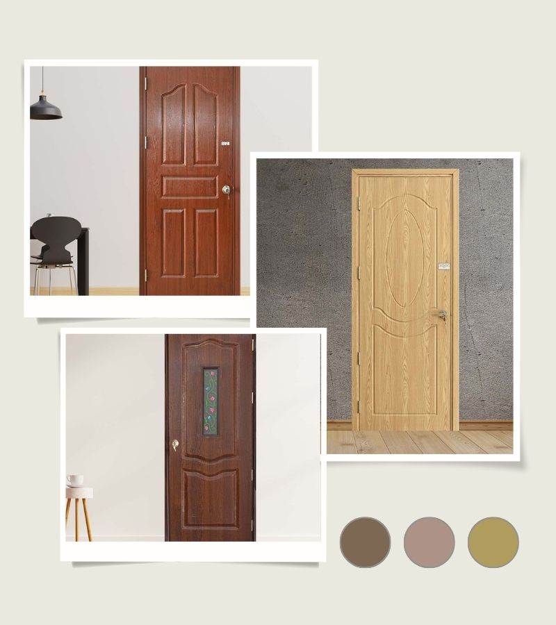 Mẫu cửa nhựa giả gỗ có trang trí hoạ tiết