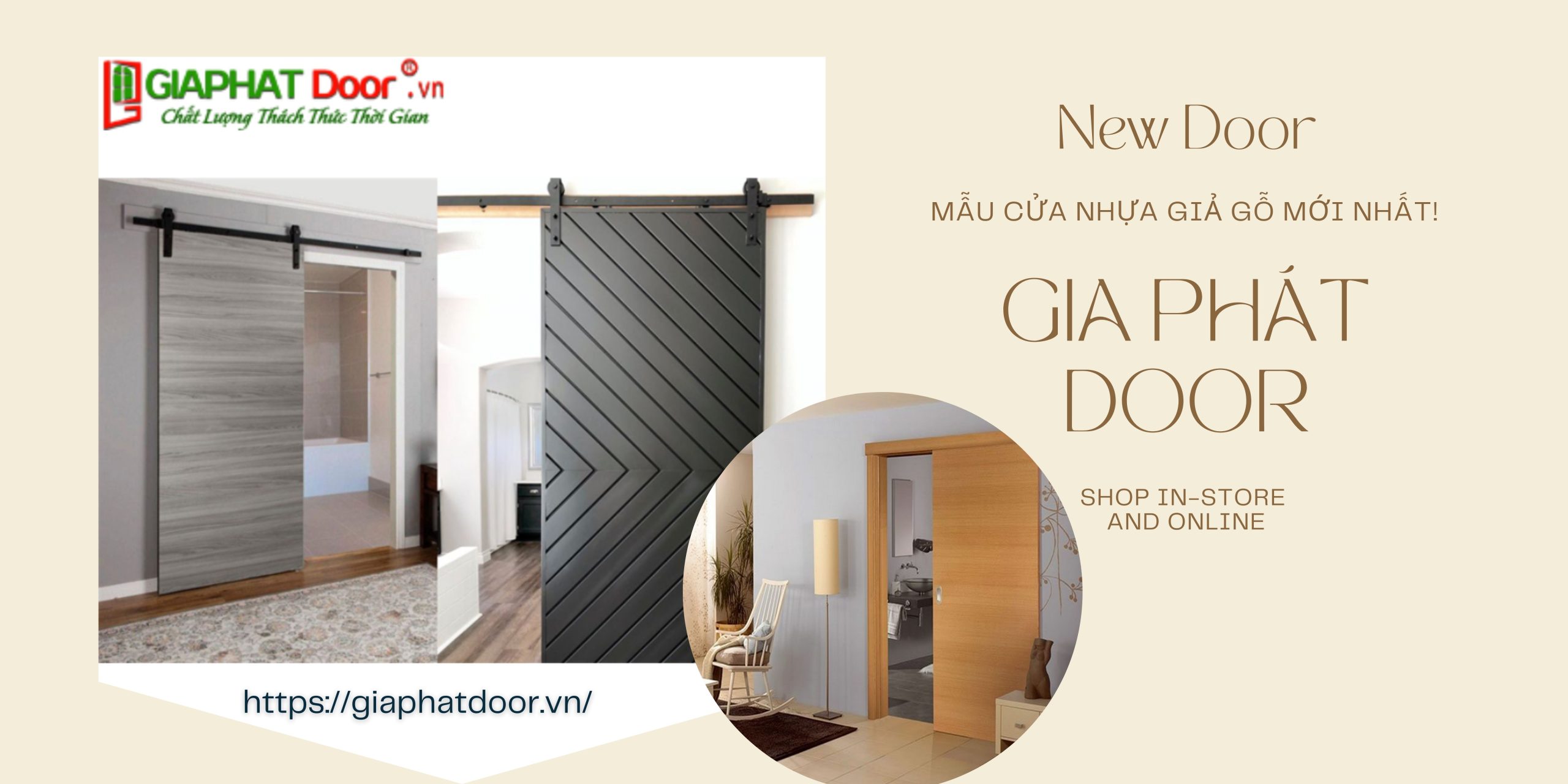 Mẫu cửa nhựa giả gỗ kiểu lùa có trang trí